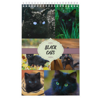Zwarte katten één pagina kalender