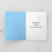 Zwarte katten- en andelionzaadverjaardag kaart (Binnen)