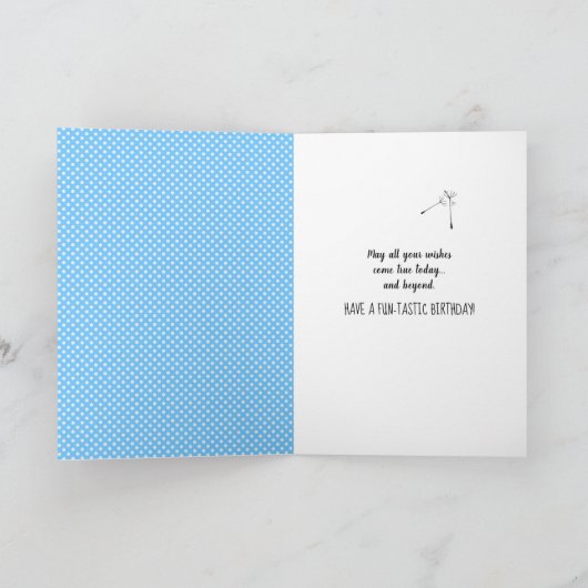 Zwarte katten- en andelionzaadverjaardag kaart (Binnen)