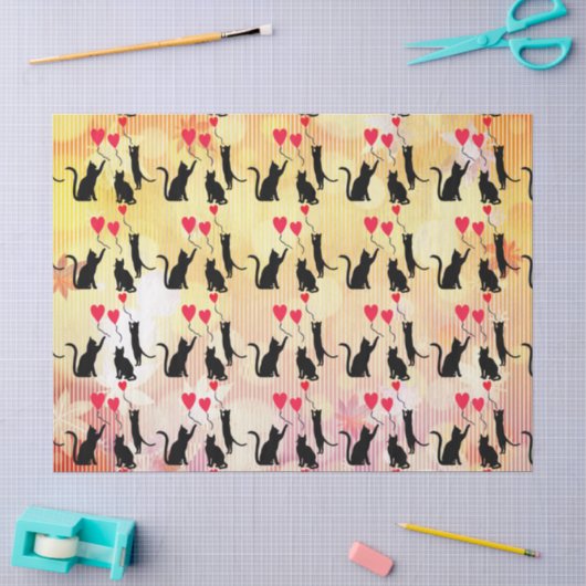 Zwarte katten en ballonnen tissuepapier (Craft)