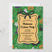 Zwarte katten en geesten Halloween kostuumfeest Kaart (Voorkant)