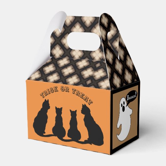 Zwarte katten en geesten met een gotische touch bedankdoosjes (Achterkant)