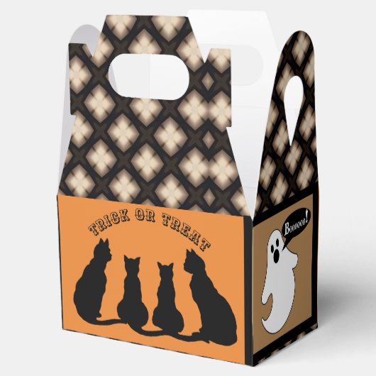 Zwarte katten en geesten met een gotische touch bedankdoosjes (Geopend)