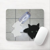 Zwarte katten- en gelekte melk muismat (Met muis)