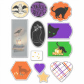 Zwarte katten en halloween Design VinylStickers Sticker (Voorkant)