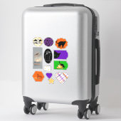 Zwarte katten en Halloween-ontwerpen vinyl sticker (Koffer)