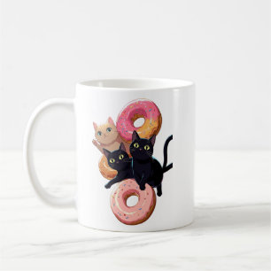 "Zwarte katten en heerlijke donuts: een perfecte c Koffiemok