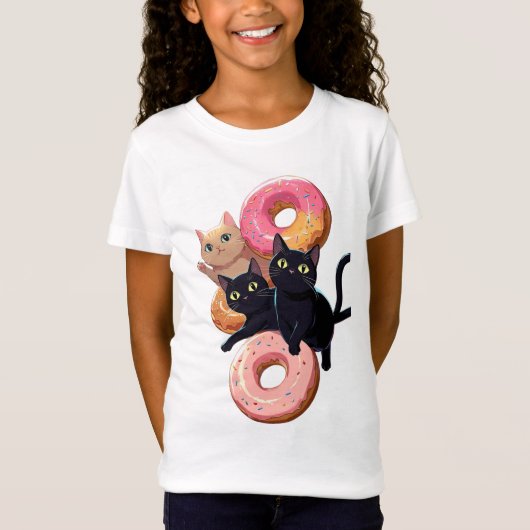 "Zwarte katten en heerlijke donuts: een perfecte c T-shirt (Voorkant)