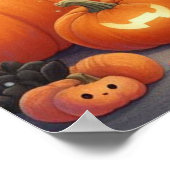Zwarte katten en Jack-O-Lanterns Poster (Hoek)