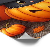 Zwarte katten en Jack-O-Lanterns Poster (Hoek)
