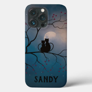 Zwarte katten en maan en sterren Case-Mate iPhone case