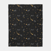 Zwarte katten en moonfasenblauw fleece deken (Voorkant)