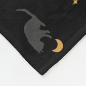 Zwarte katten en moonfasenblauw fleece deken (Hoek)