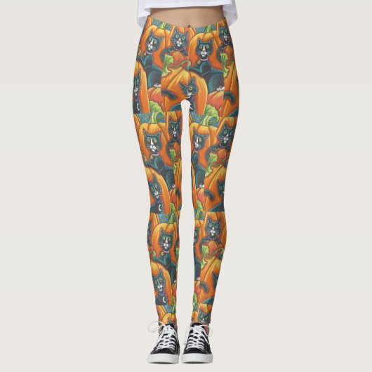 ZWARTE KATTEN EN MUIZEN HALLOWEEN LEGGINGS SINAASA (Voorkant)