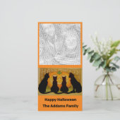 Zwarte katten en pompoen Halloween Feestdagenkaart (Staand voorkant)