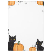 Zwarte katten en pompoen Happy Halloween Klembord (Achterkant)