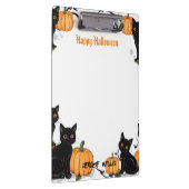 Zwarte katten en pompoen Happy Halloween Klembord (Rechts)