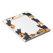 Zwarte katten en pompoen Happy Halloween Notitieblok (Schuin)