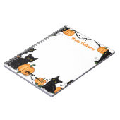 Zwarte katten en pompoen Happy Halloween Notitieboek (Linkerzijde)