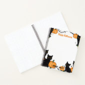 Zwarte katten en pompoen Happy Halloween Notitieboek (Binnen)