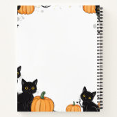 Zwarte katten en pompoen Happy Halloween Notitieboek (Achterkant)