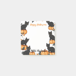 Zwarte katten en pompoen Happy Halloween Post-it® Notes