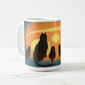 Zwarte katten en pompoen koffiemok (Voorkant links)