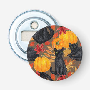 Zwarte katten en pompoenen 2 button flesopener