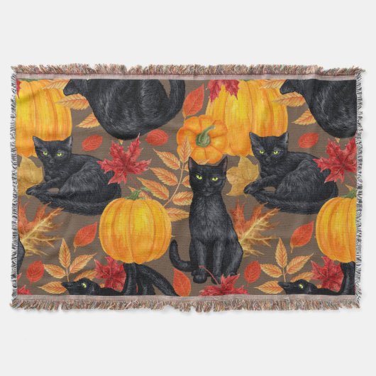 Zwarte katten en pompoenen 2 deken (Voorkant)