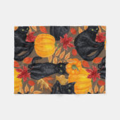 Zwarte katten en pompoenen 2 fleece deken (Voorkant (Horizontaal))