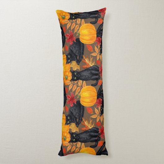 Zwarte katten en pompoenen 2 lichaamskussen (Achterkant (Verticaal))