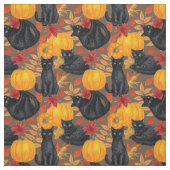Zwarte katten en pompoenen 2 stof (Swatch)
