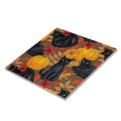 Zwarte katten en pompoenen 2 tegeltje (Zijkant)