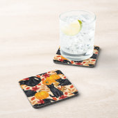 Zwarte katten en pompoenen bier onderzetter (Rechterzijde)