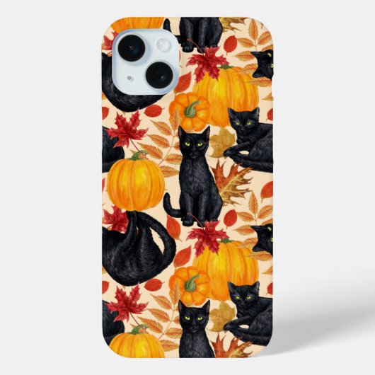 Zwarte katten en pompoenen Case-Mate iPhone case (Achterkant)