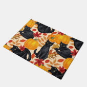 Zwarte katten en pompoenen deurmat (Schuin)