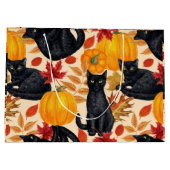 Zwarte katten en pompoenen groot cadeauzakje (Achterkant)