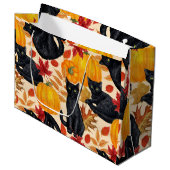 Zwarte katten en pompoenen groot cadeauzakje (Voorkant Gekanteld)