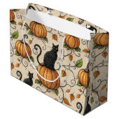 Zwarte katten en pompoenen Halloween patroon Groot Cadeauzakje (Achterkant Gekanteld)