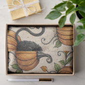 Zwarte katten en pompoenen Halloween patroon Tissuepapier (Geschenk)