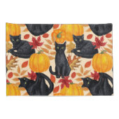 Zwarte katten en pompoenen kussensloop (Achterkant-Rechts)