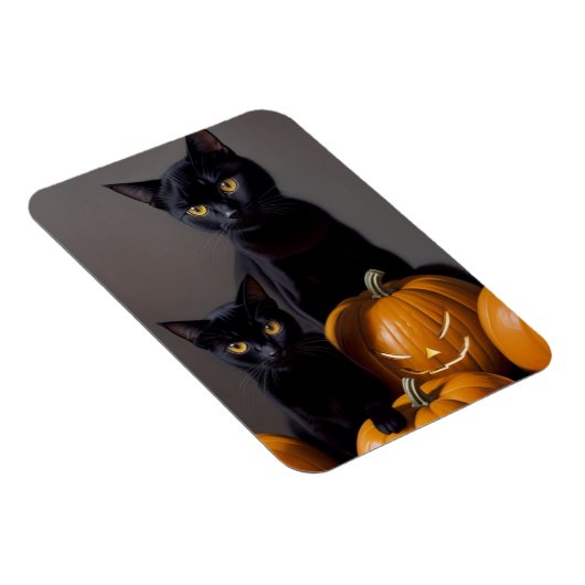 Zwarte katten en pompoenen magneet (Rechterzijde)
