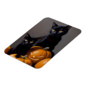 Zwarte katten en pompoenen magneet (Linkerzijde)
