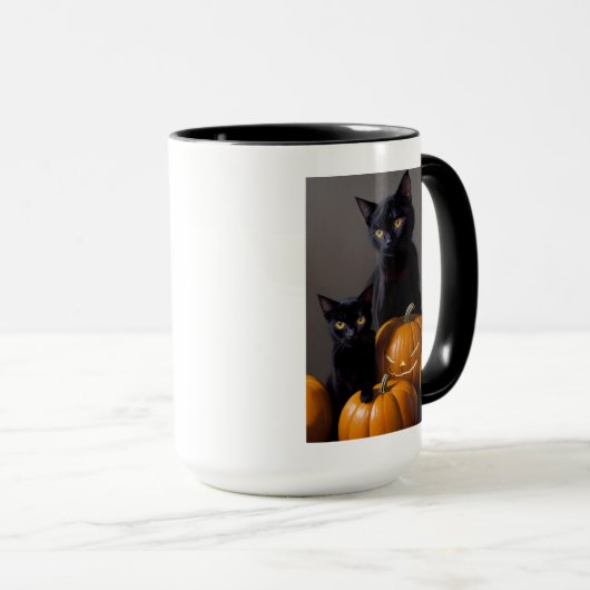 Zwarte katten en pompoenen mok (Voorkant rechts)