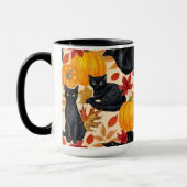 Zwarte katten en pompoenen mok (Links)