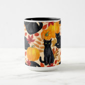 Zwarte katten en pompoenen mok (Midden)