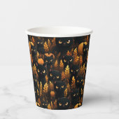 Zwarte katten en pompoenen papieren bekers (Voorkant)