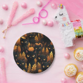 Zwarte katten en pompoenen papieren bordje (Feest)