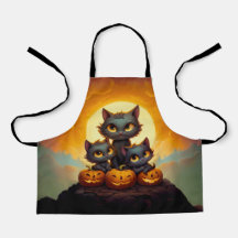 Zwarte katten en pompoenen schattig Halloween