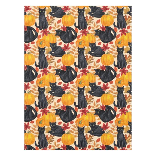 Zwarte katten en pompoenen tafelkleed (Voorkant)